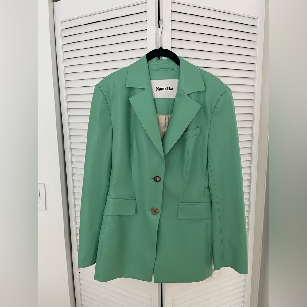 Nanushka Vegan Leather Blazer 💚